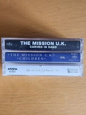 The Mission U.K., The Church - 1980s & 90s Cassette Tapes (Lot of 3) 